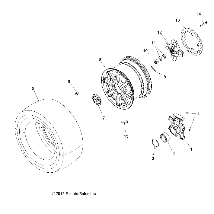 WHEELS, REAR and HUB - A15SVE95FW (49ATVWHEELREAR14850)