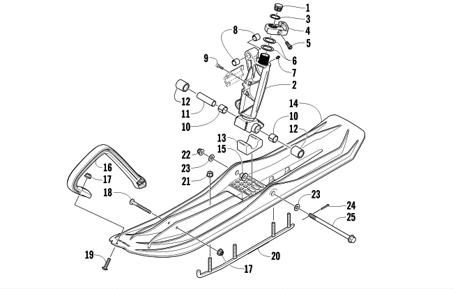 SKI AND SPINDLE ASSEMBLY