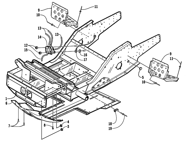 FRONT FRAME AND FOOTREST ASSEMBLY