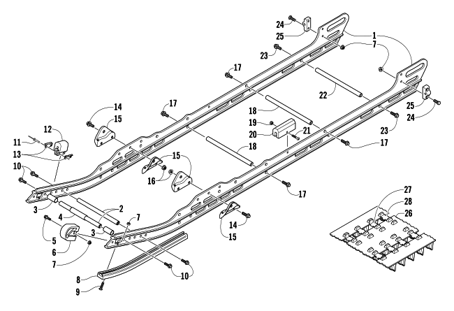 SLIDE RAIL AND TRACK ASSEMBLY