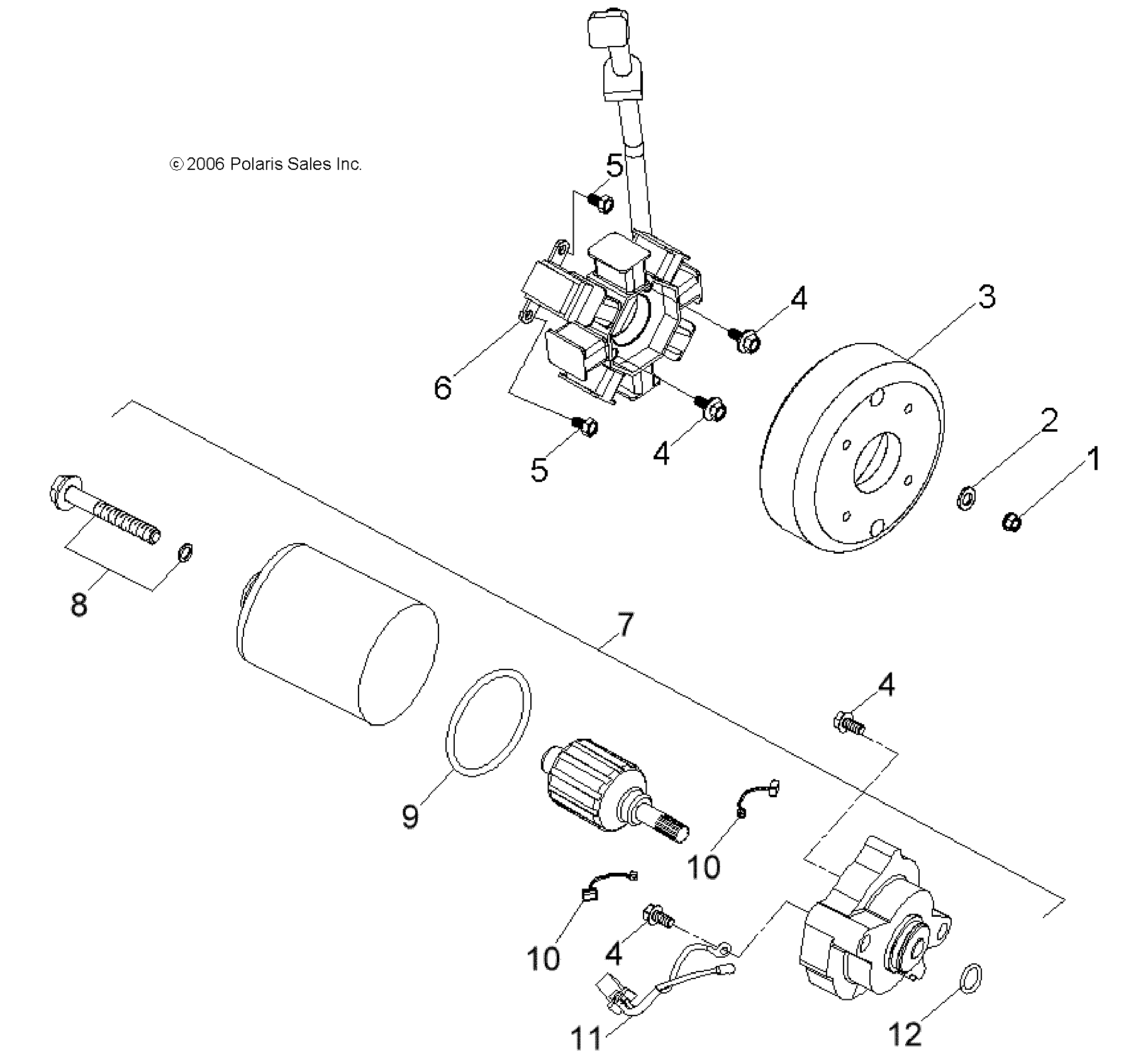 ENGINE, GENERATOR and STARTING MOTOR - A09KA05AB/AD (49ATVGENERATOR07PRED50)