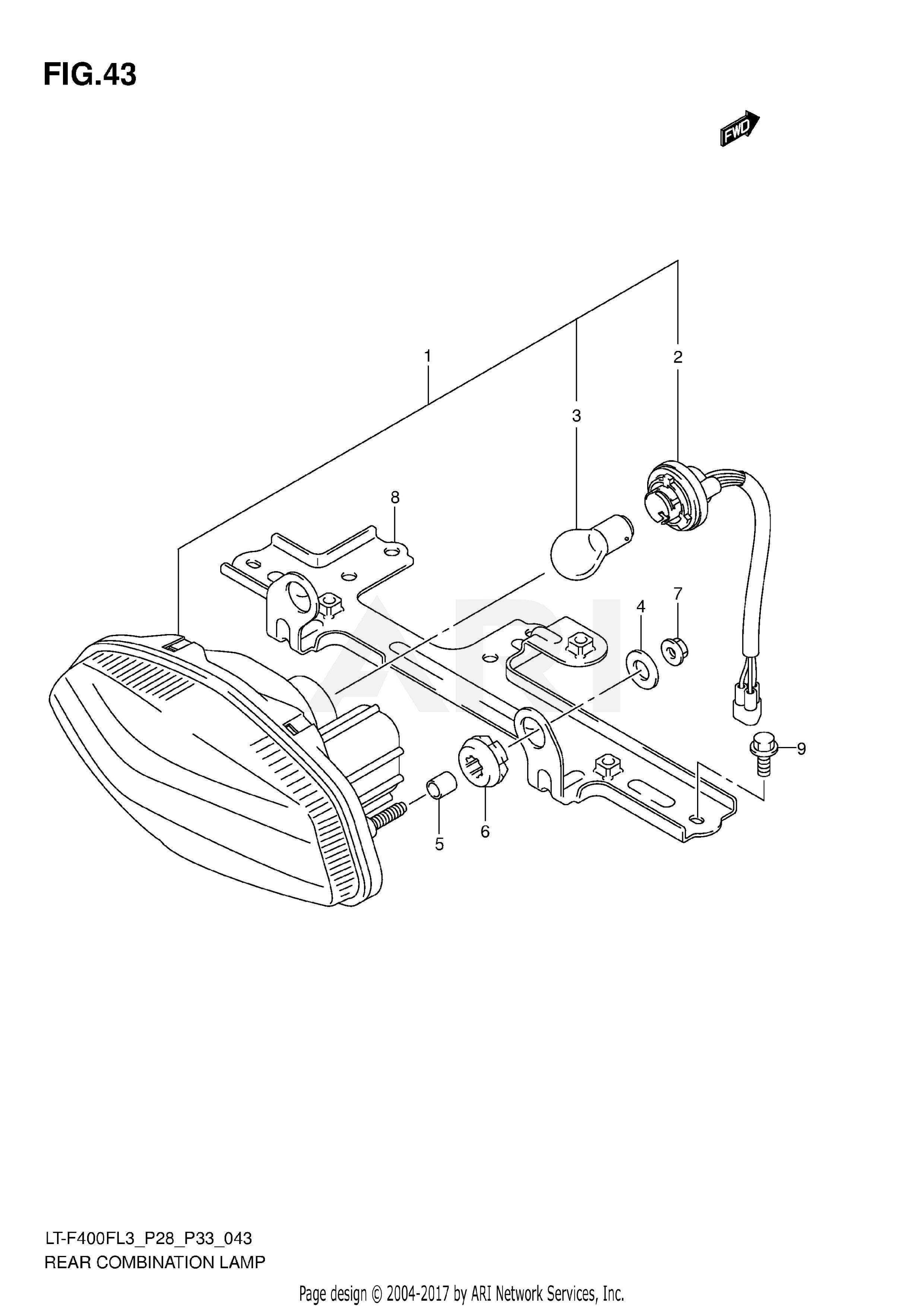 REAR COMBINATION LAMP (LT-F400FL3 P33)