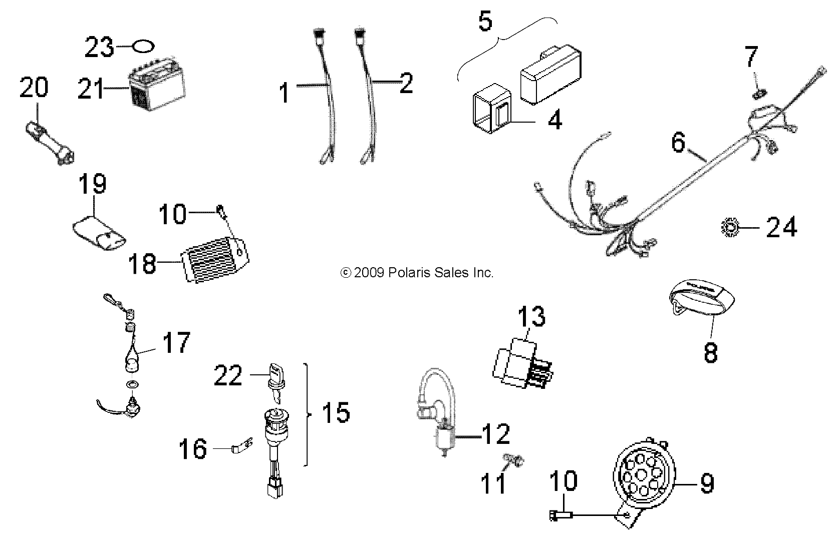 ELECTRICAL, SWITCHES, HARNESS and INDICATORS - A12FA09AA (49ATVELECT12SP90)