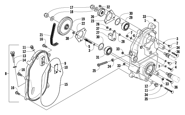 DRIVE/DROPCASE ASSEMBLY