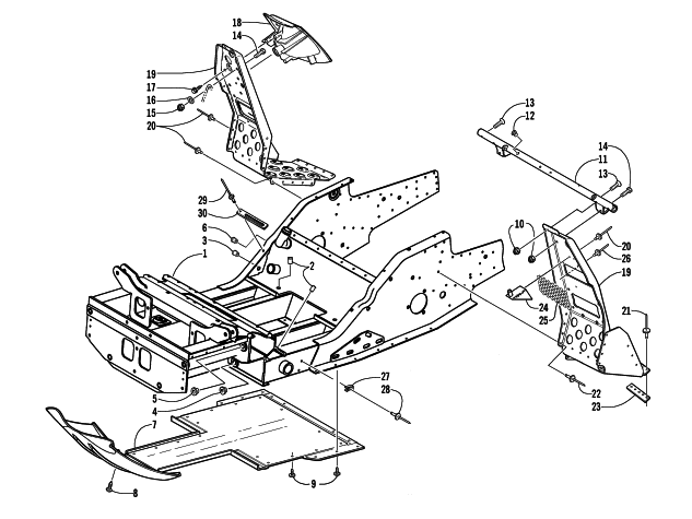 FRONT FRAME AND FOOTREST ASSEMBLY