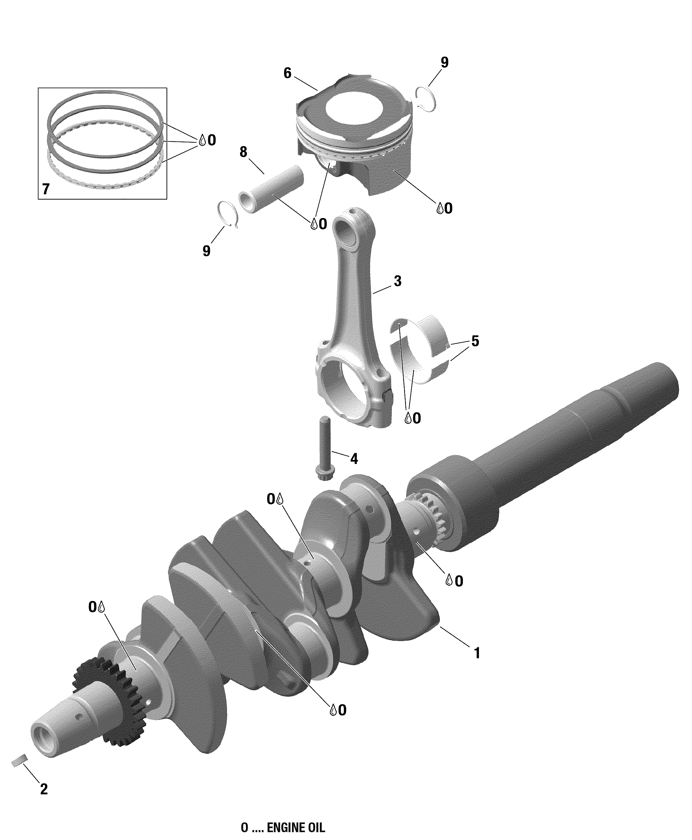 Engine - Crankshaft And Pistons - 900 ACE