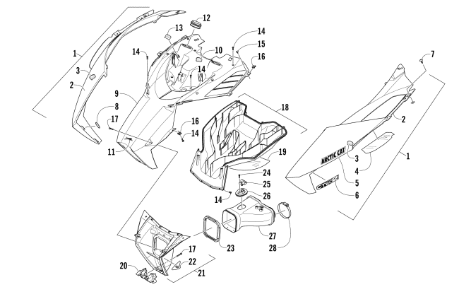 HOOD AND AIR INTAKE ASSEMBLY