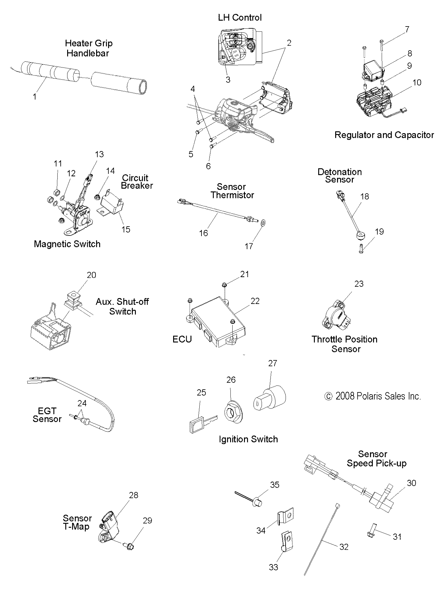 ELECTRICAL, SWITCHES, SENSORS and COMPONENTS - S09PB8ES/ESL (49SNOWELECT09600IQ)