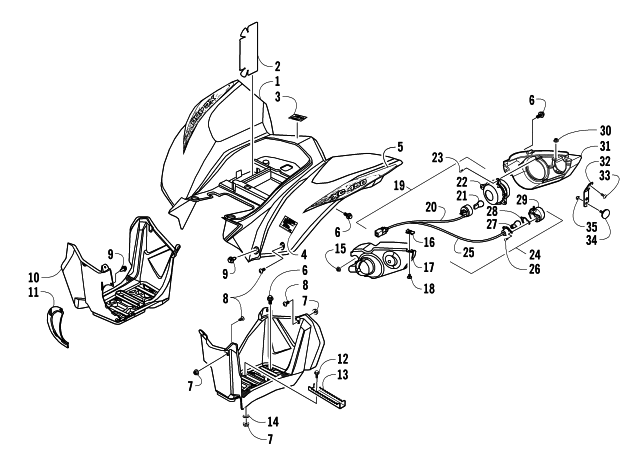 REAR BODY AND TAILLIGHT ASSEMBLY