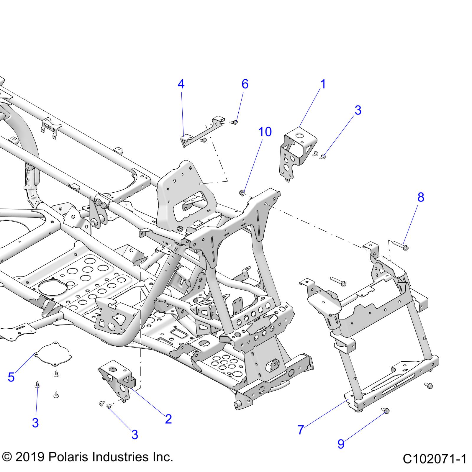 CHASSIS, FRONT CAB SUPPORTS - A20SGE95AK (C102071-1)