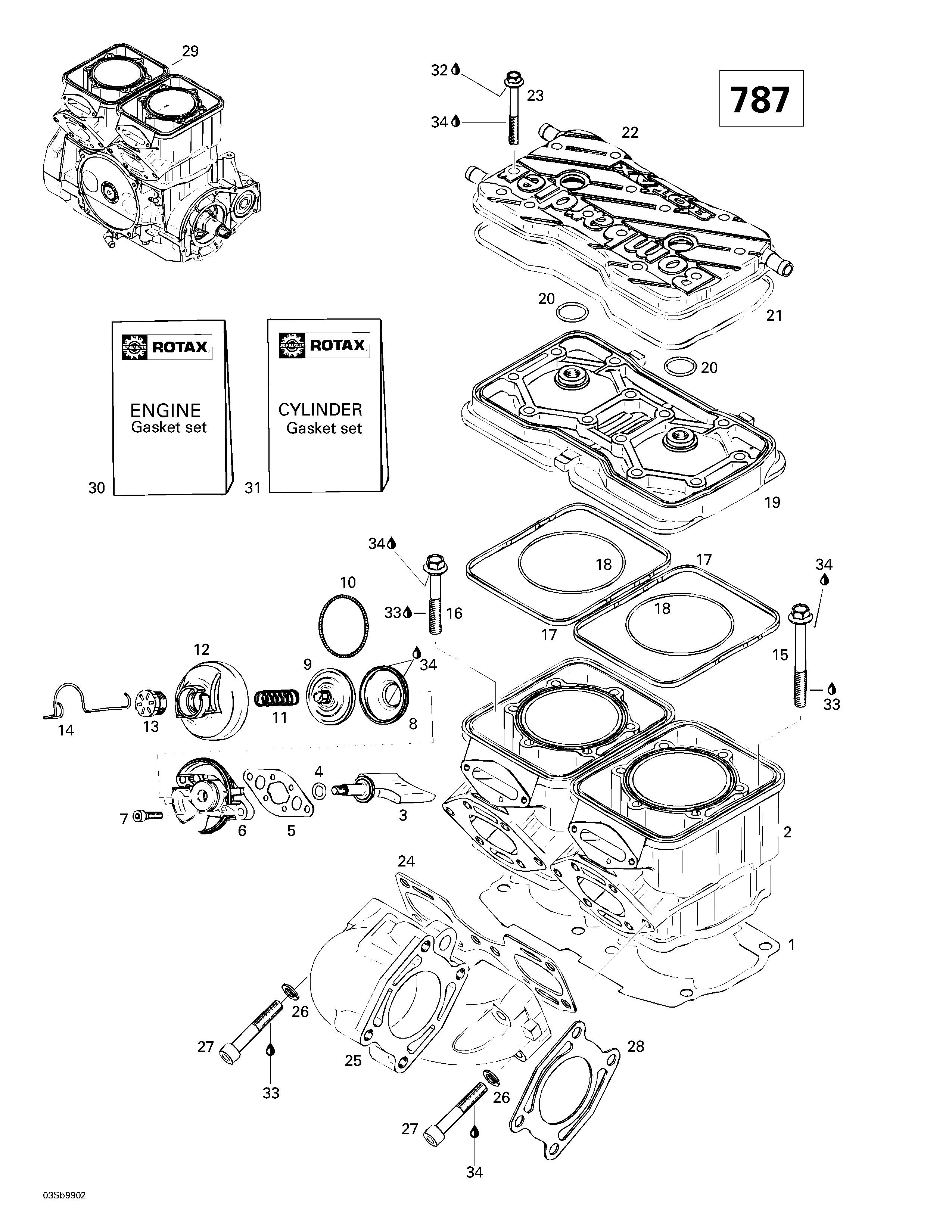 Cylinder, Exhaust Manifold (787)