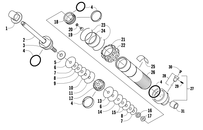 REAR SUSPENSION FRONT ARM SHOCK ABSORBER