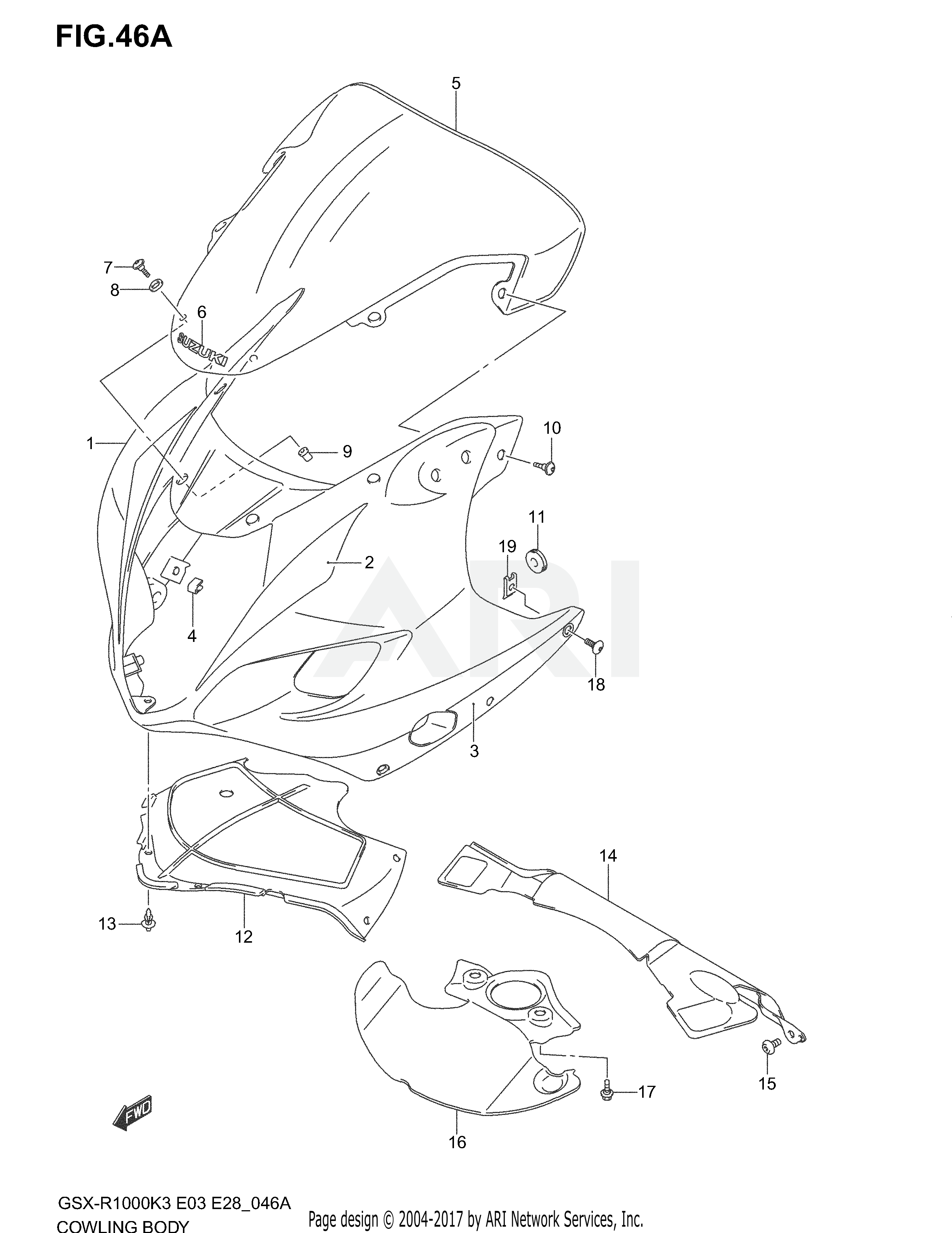 COWLING BODY (GSX-R1000K4)