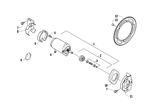 ELECTRIC START - STARTER MOTOR ASSEMBLY