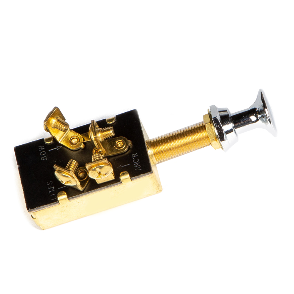 Переключатель штоковый Skipper OFF-ON-ON пластик/алюминий, 4 контакта sk-102144pb