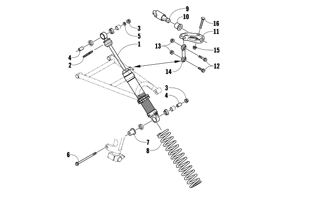 SHOCK ABSORBER AND SWAY BAR ASSEMBLY