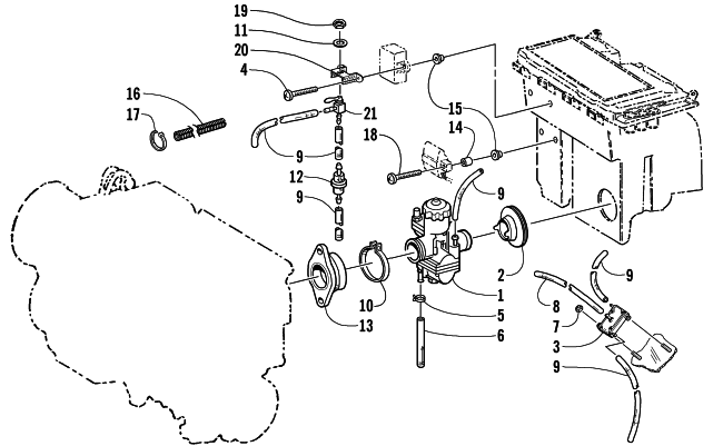 CARBURETOR AND FUEL PUMP ASSEMBLY