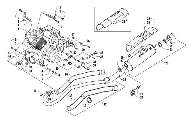 ENGINE AND EXHAUST