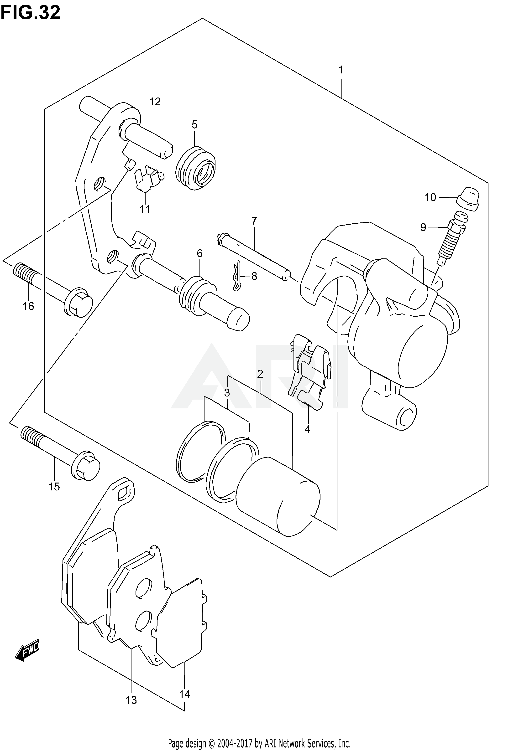 FRONT CALIPER (MODEL K2/K3/K4)