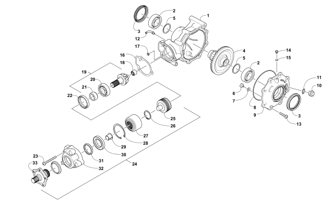 REAR DRIVE GEARCASE ASSEMBLY