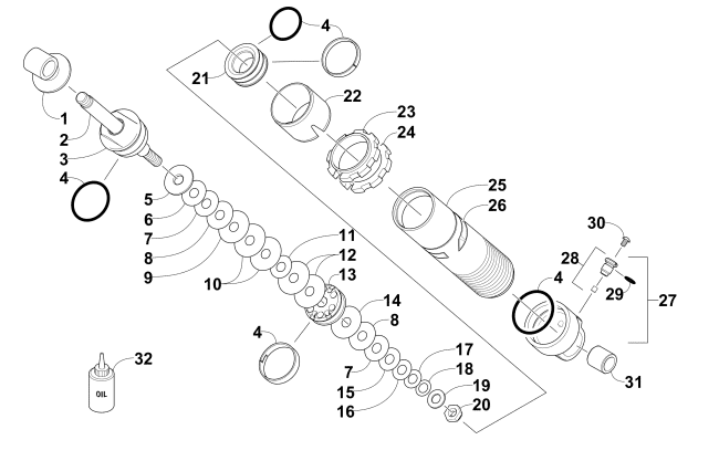 REAR SUSPENSION FRONT ARM SHOCK ABSORBER