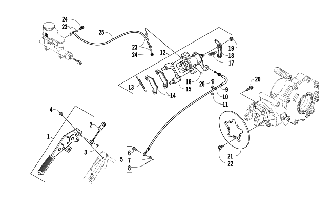 REAR AND PARKING BRAKE ASSEMBLY