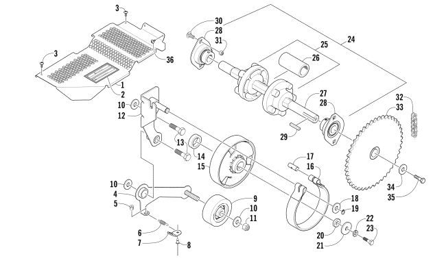 DRIVE TRAIN SHAFT AND BRAKE ASSEMBLIES