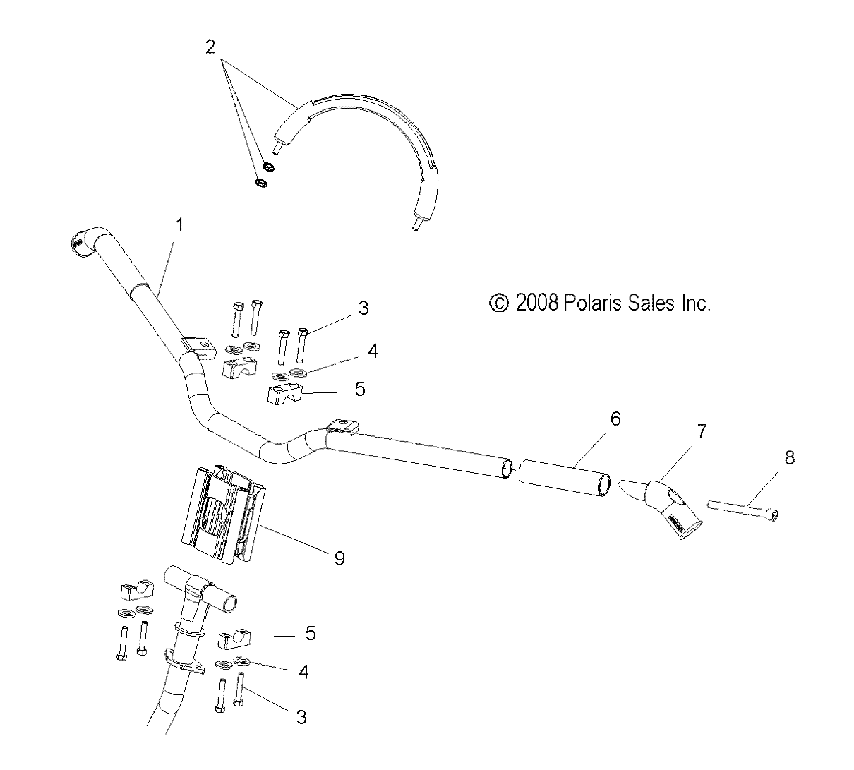 STEERING, HANDLEBAR MOUNTING - S09PM7JS/JSL (49SNOWHANDLEBAR09700RMK)