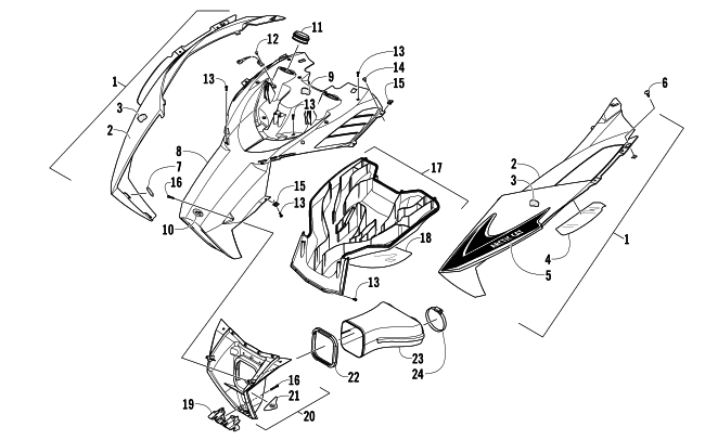 HOOD AND AIR INTAKE ASSEMBLY