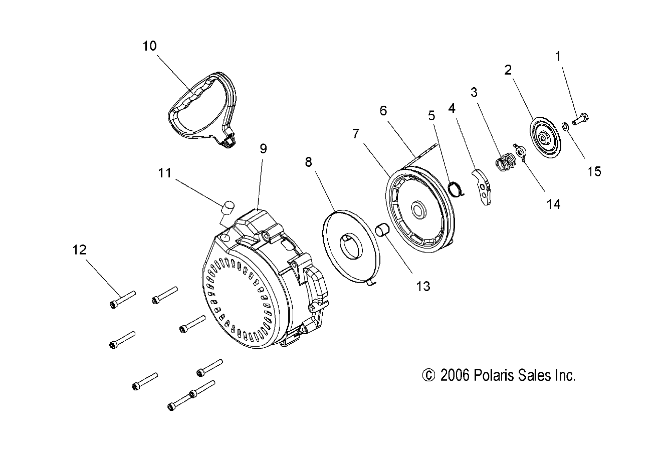 ENGINE, RECOIL STARTER - S07PL7JS/JE (49SNOWRECOILCLEAN)