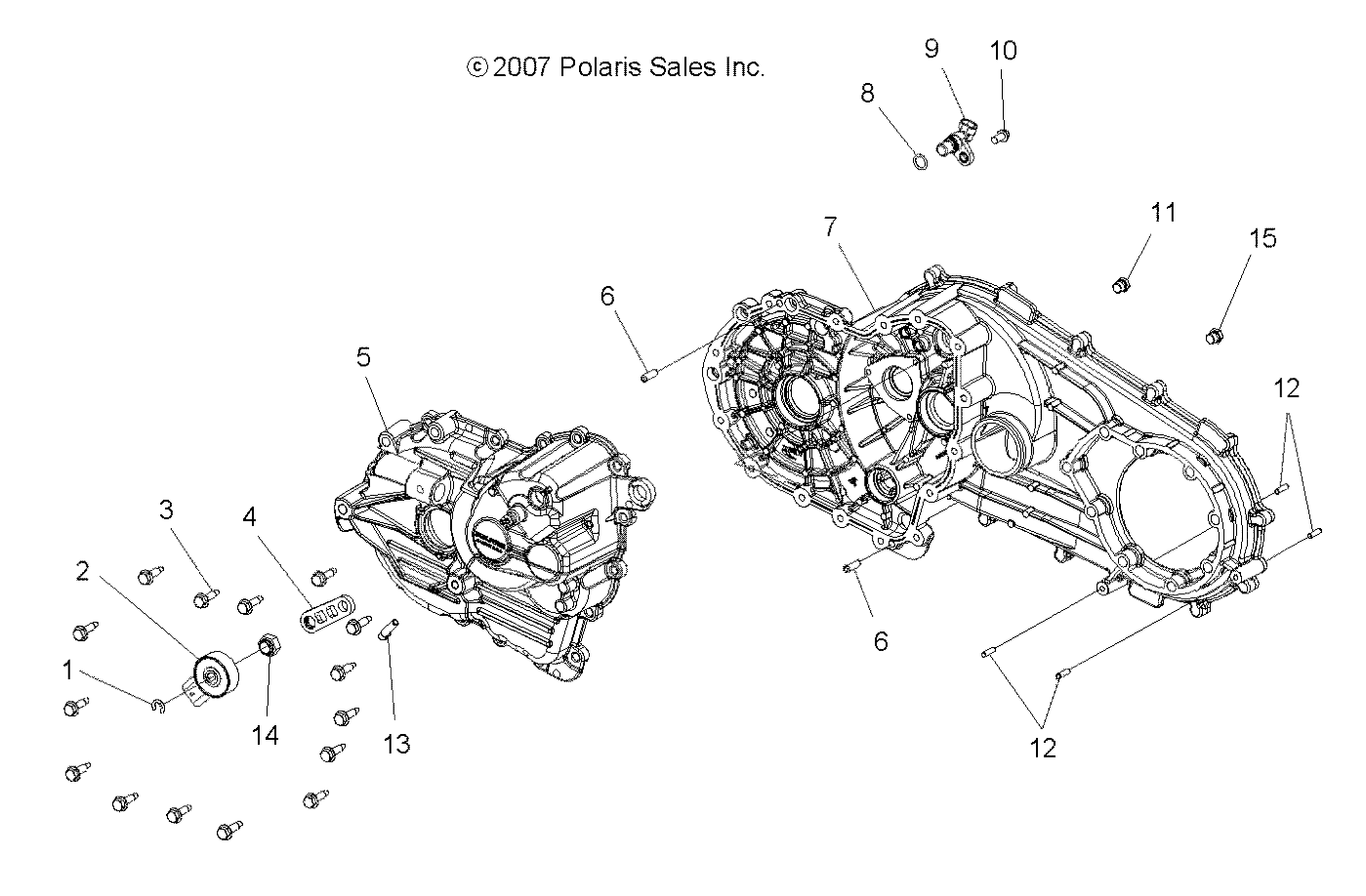 DRIVE TRAIN, MAIN GEARCASE - A11LB27AA (49ATVTRANSCVR08HAWKINTL)