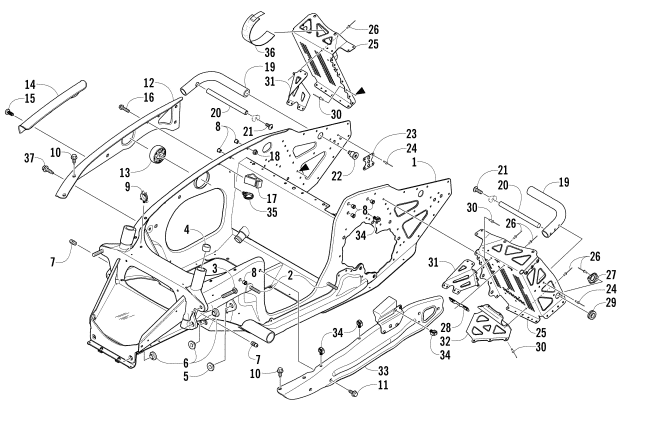 FRONT FRAME AND FOOTREST ASSEMBLY