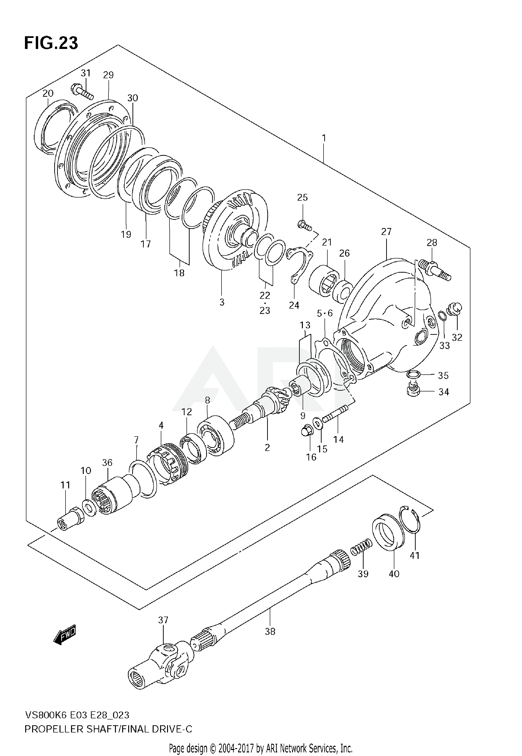 PROPELLER SHAFT - FINAL DRIVE GEAR