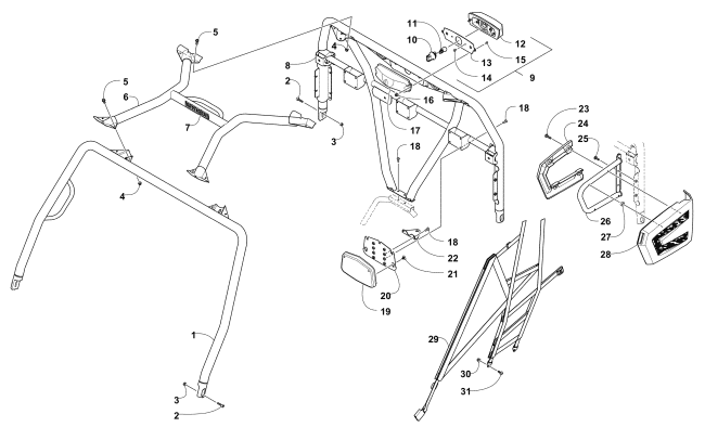 ROPS AND TAILLIGHT ASSEMBLY