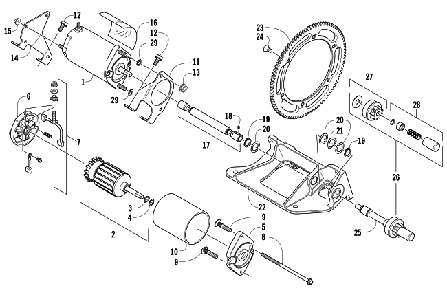 FLEX-DRIVE STARTER MOTOR ASSEMBLY