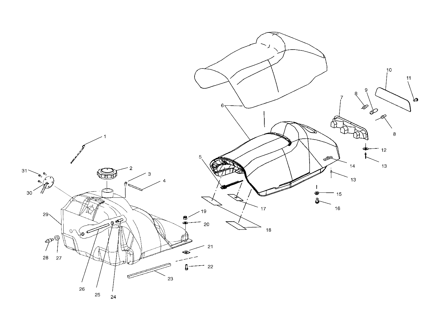 SEAT and GAS TANK - S03ND5CS (4977947794A04)