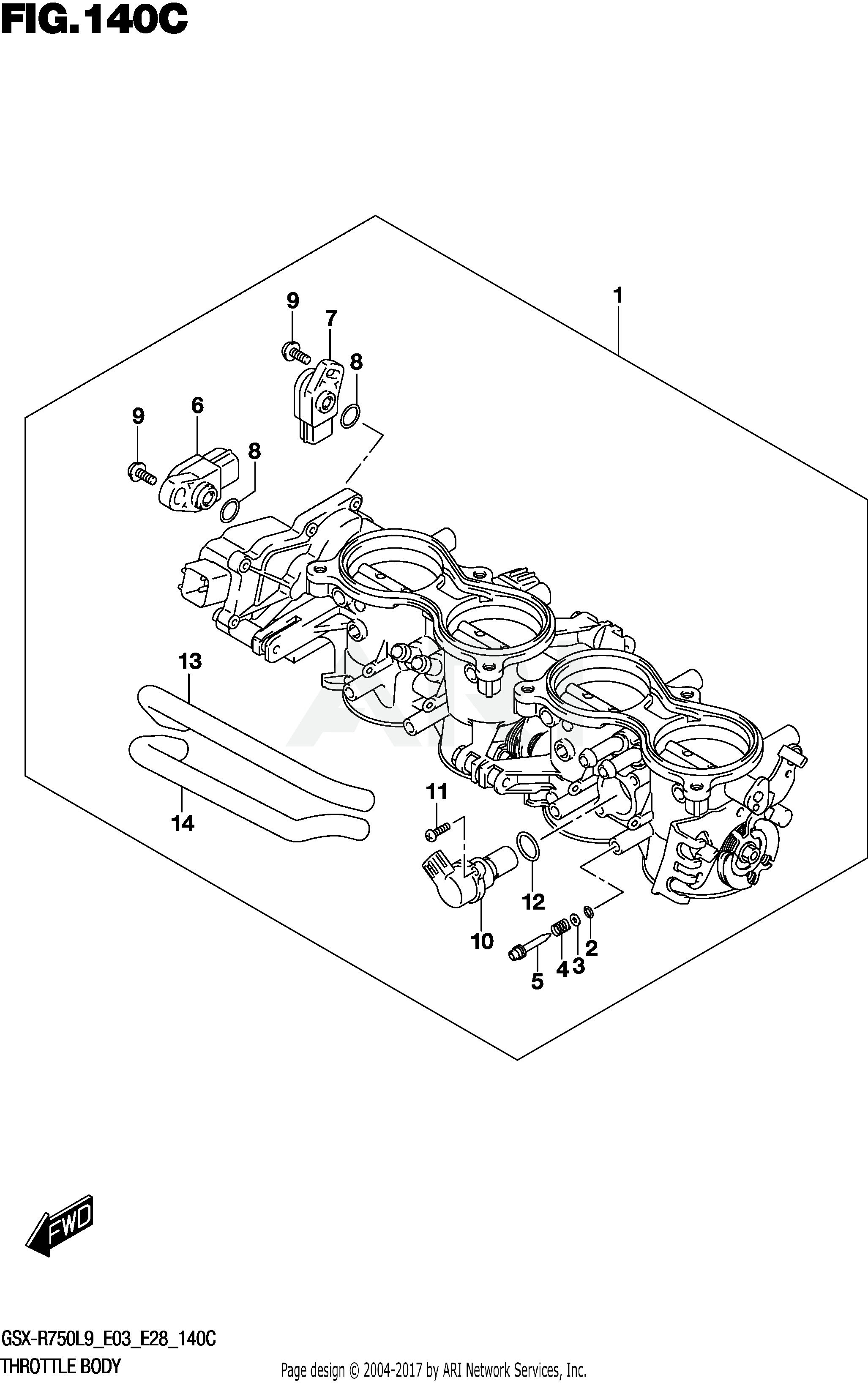 THROTTLE BODY (GSX-R750L9 E33)