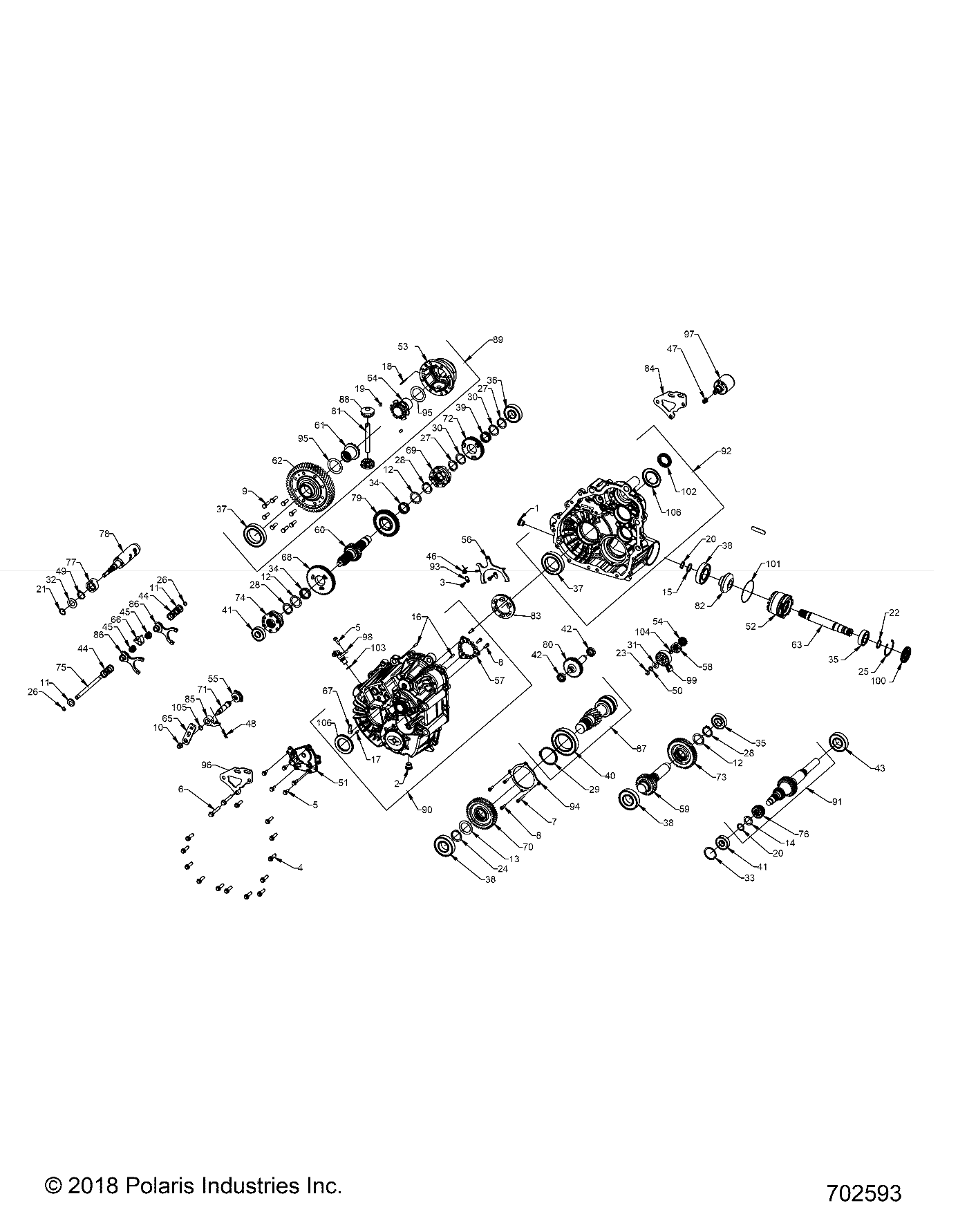 DRIVE TRAIN, MAIN GEARCASE INTERNALS - R19RRB99A9 (702593)