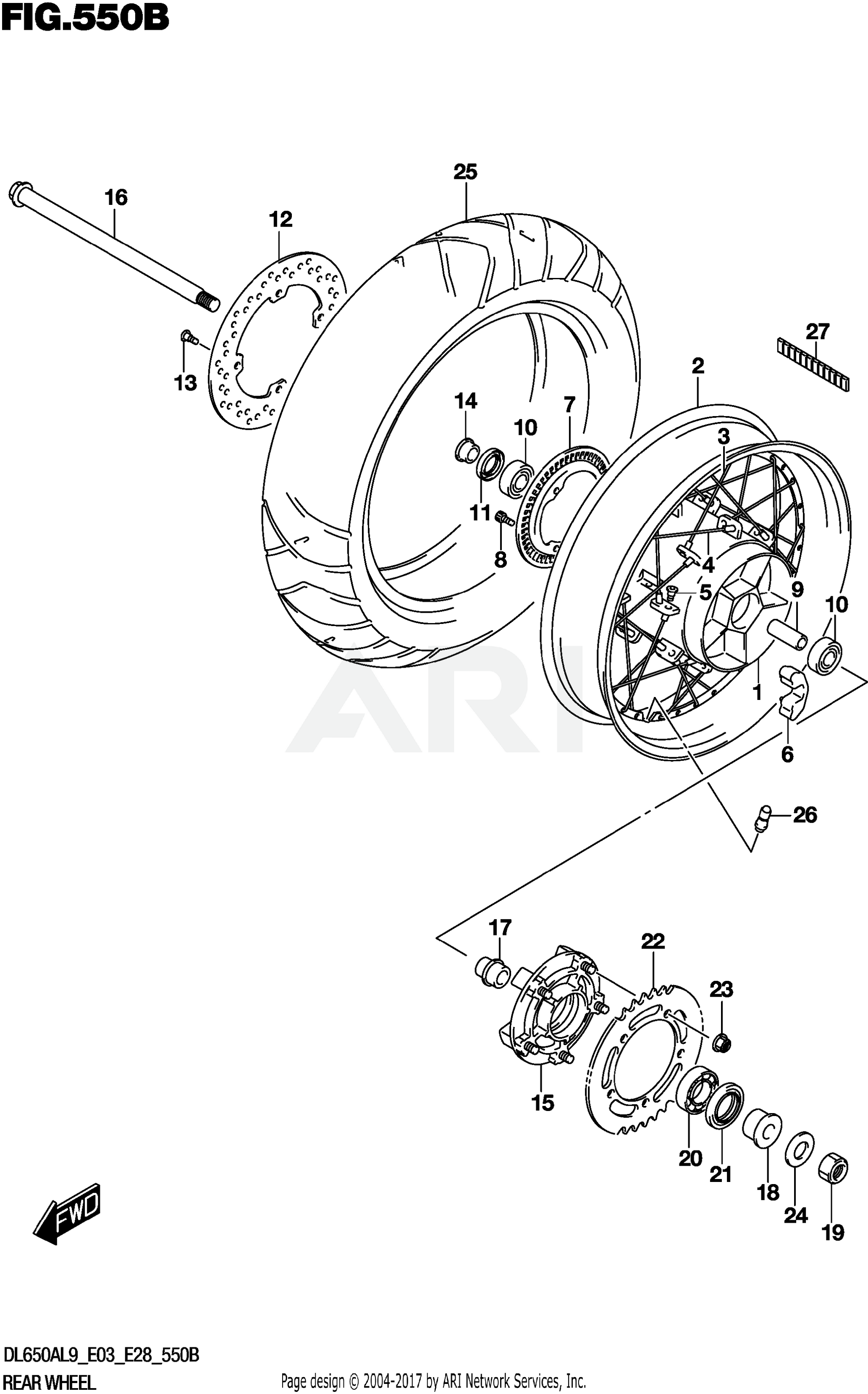 REAR WHEEL (DL650XA)