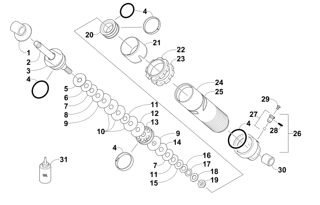 REAR SUSPENSION FRONT ARM SHOCK ABSORBER