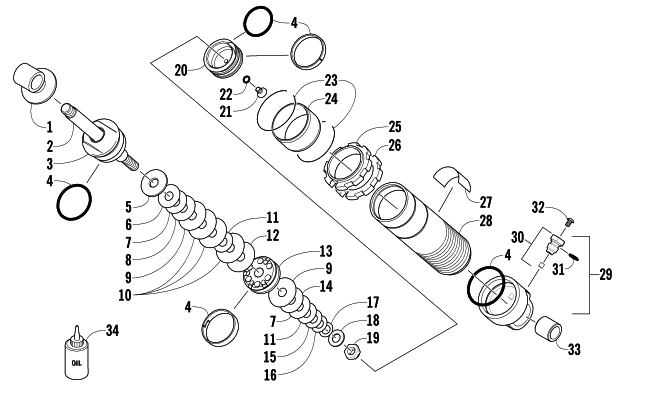 REAR SUSPENSION FRONT ARM SHOCK ABSORBER