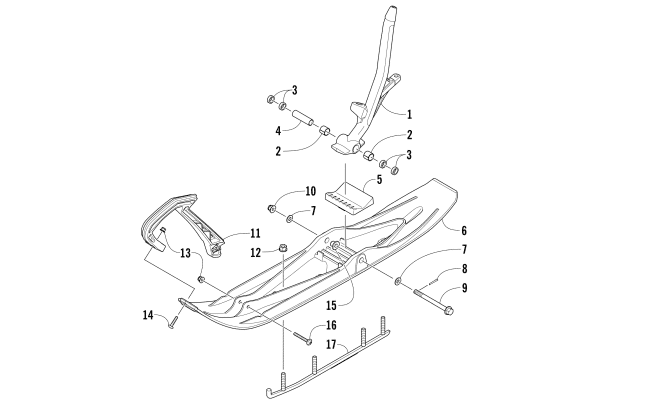 SKI AND SPINDLE ASSEMBLY