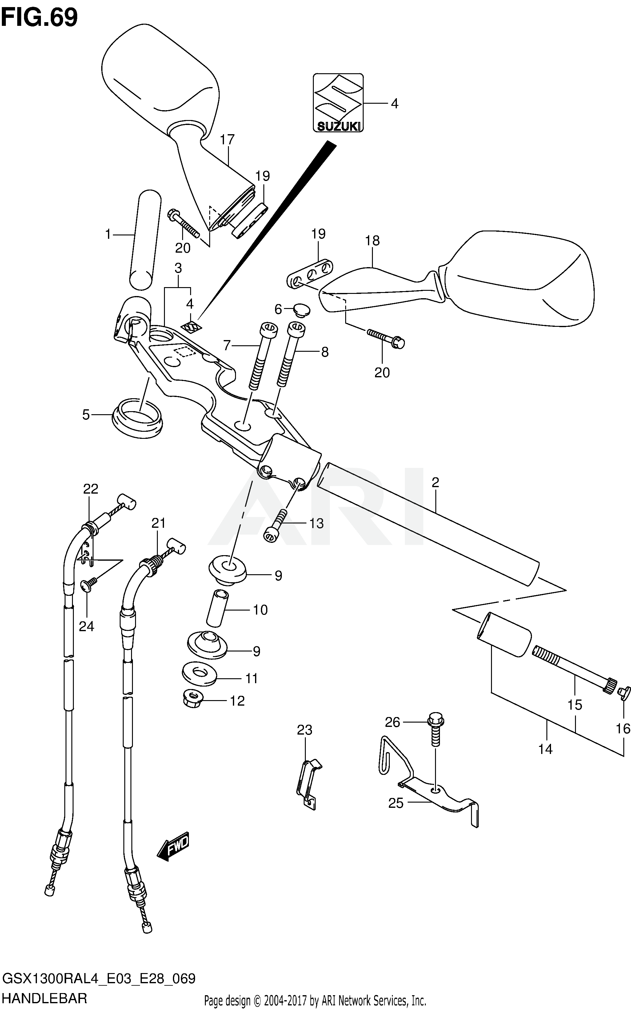 HANDLEBAR (GSX1300RAL4 E33)