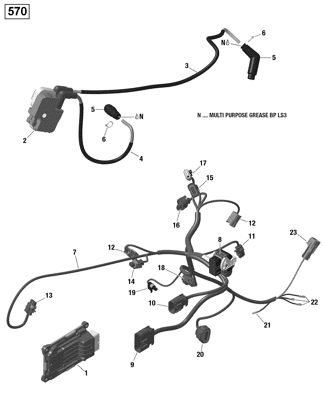 Engine Harness and Electronic Module - 570 EFI (Outlander)