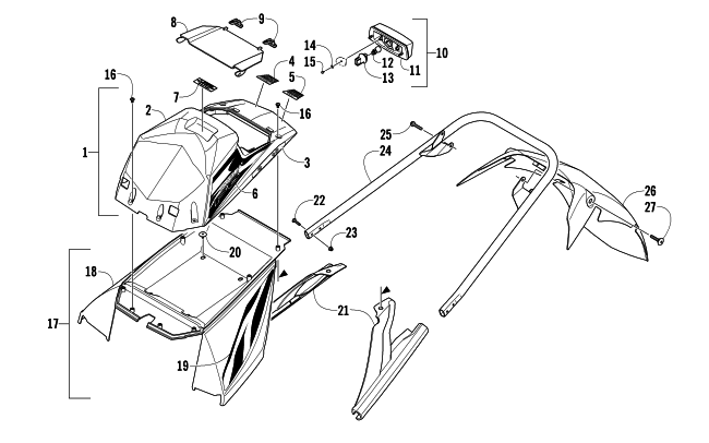 REAR BUMPER, STORAGE BOX, AND TAILLIGHT ASSEMBLY