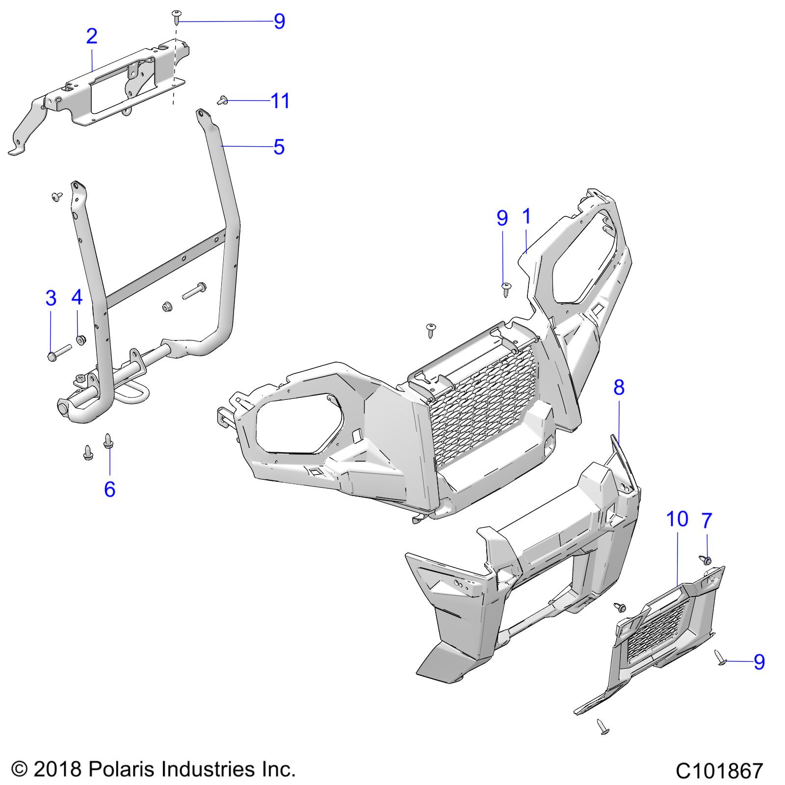 BODY, FRONT BUMPER and MOUNTING - A19SDE57F1/SDA57F1 (C101867)