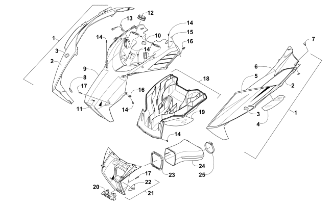 HOOD AND AIR INTAKE ASSEMBLY