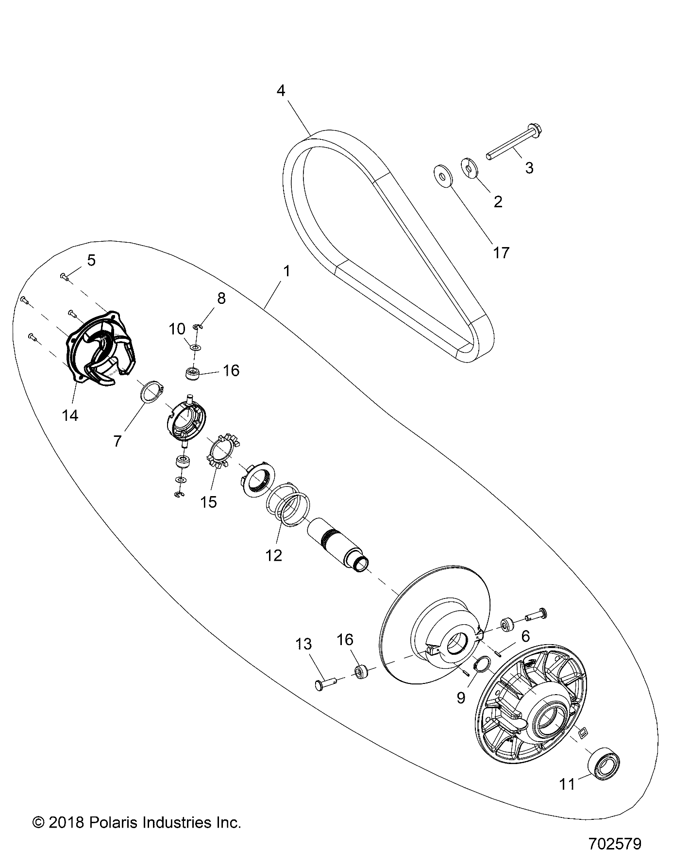 DRIVE TRAIN, SECONDARY CLUTCH - R19RME57D7 (702579)