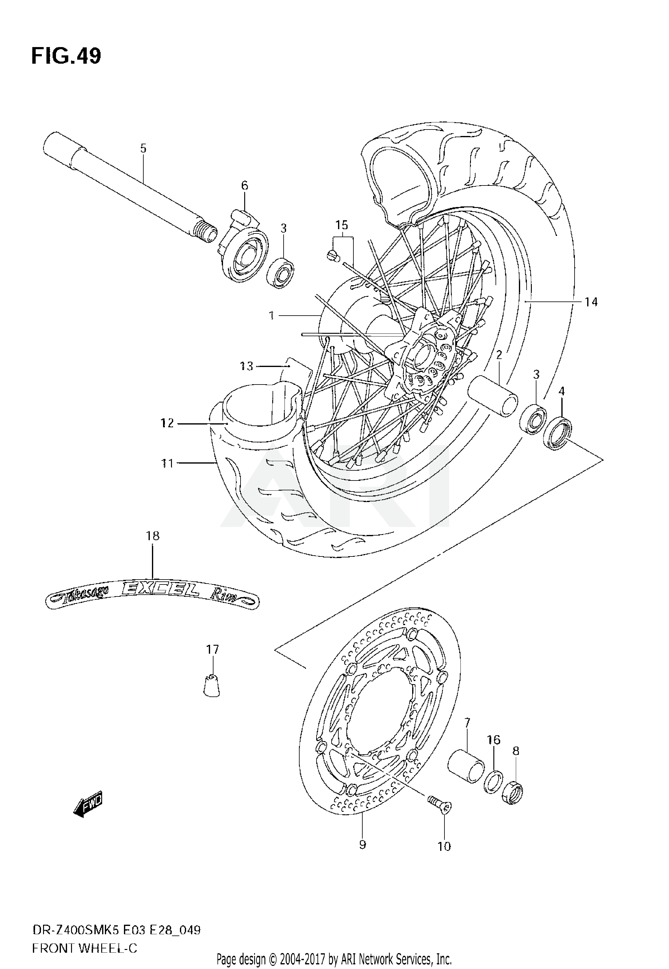 FRONT WHEEL (MODEL K5/K6)