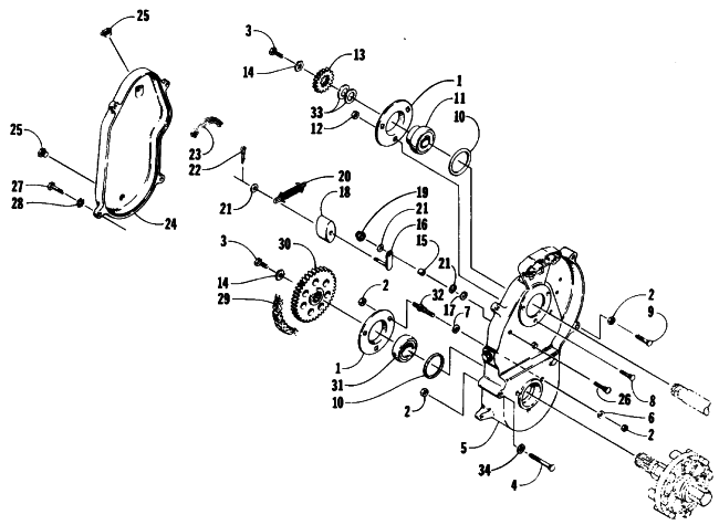 DRIVE/DROPCASE ASSEMBLY